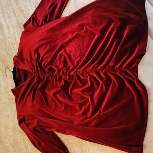 Lands End red velvet tunic
